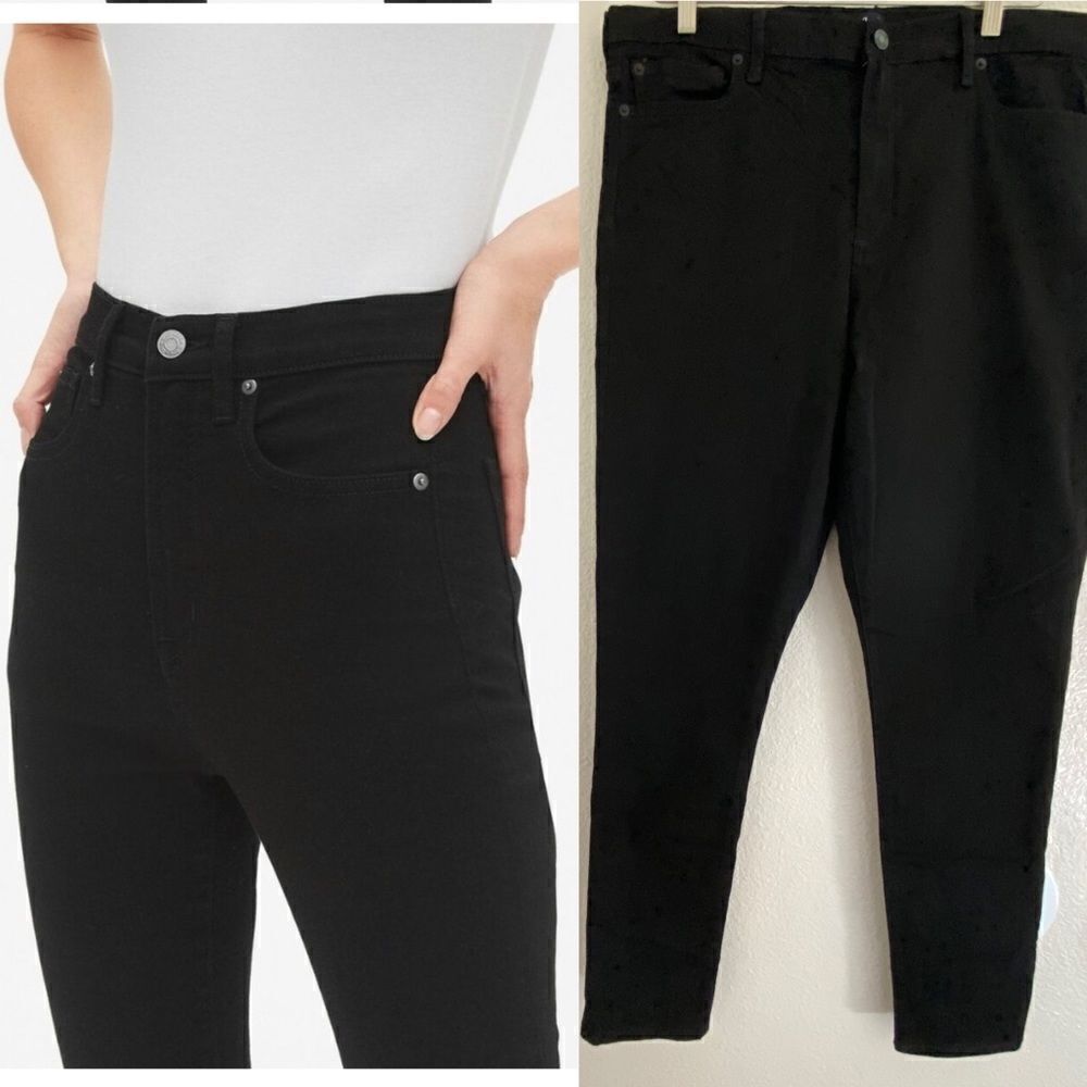 Gap High rise True Skinny Jeans Black denim -NWOT -34x29 regular